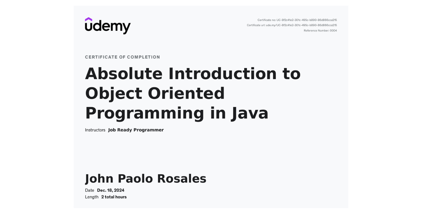 Object-Oriented Programming in Java